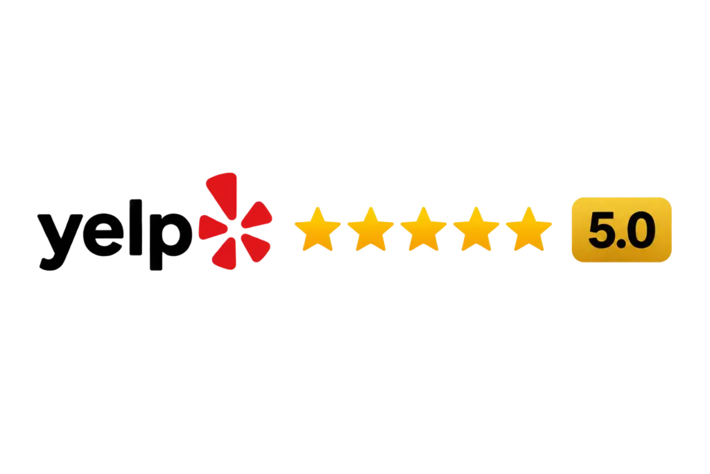 Yelp 5.0 star rating badge