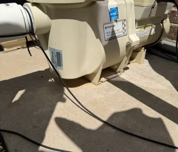 Pool pump on an equipment pad